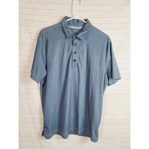 TRAVIS MATHEW SHORT SLEEVE POLO IN BLUE, SZ LARGE